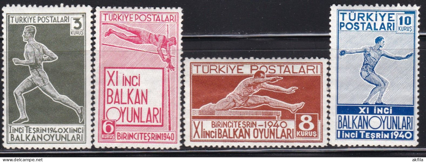 Turkey 1940 Balkan Olympics In Ankara MH(*) Michel 1090/1093 - Unused Stamps