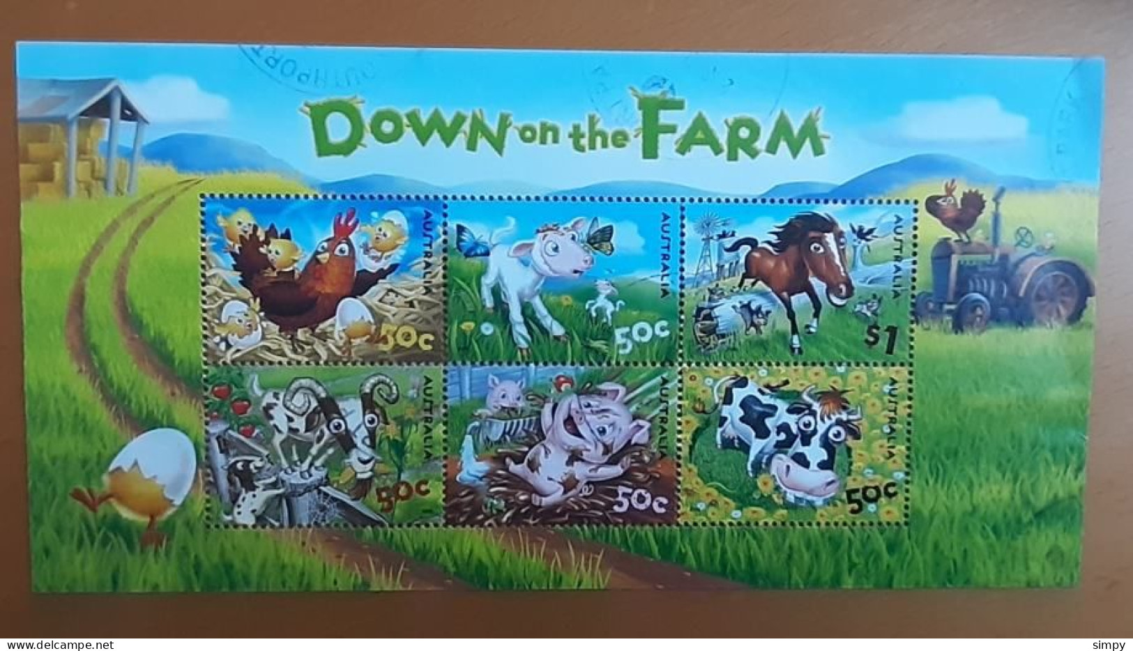 AUSTRALIA 2005 FARM Animals Fauna Used Mini Sheet Block - Blokken & Velletjes