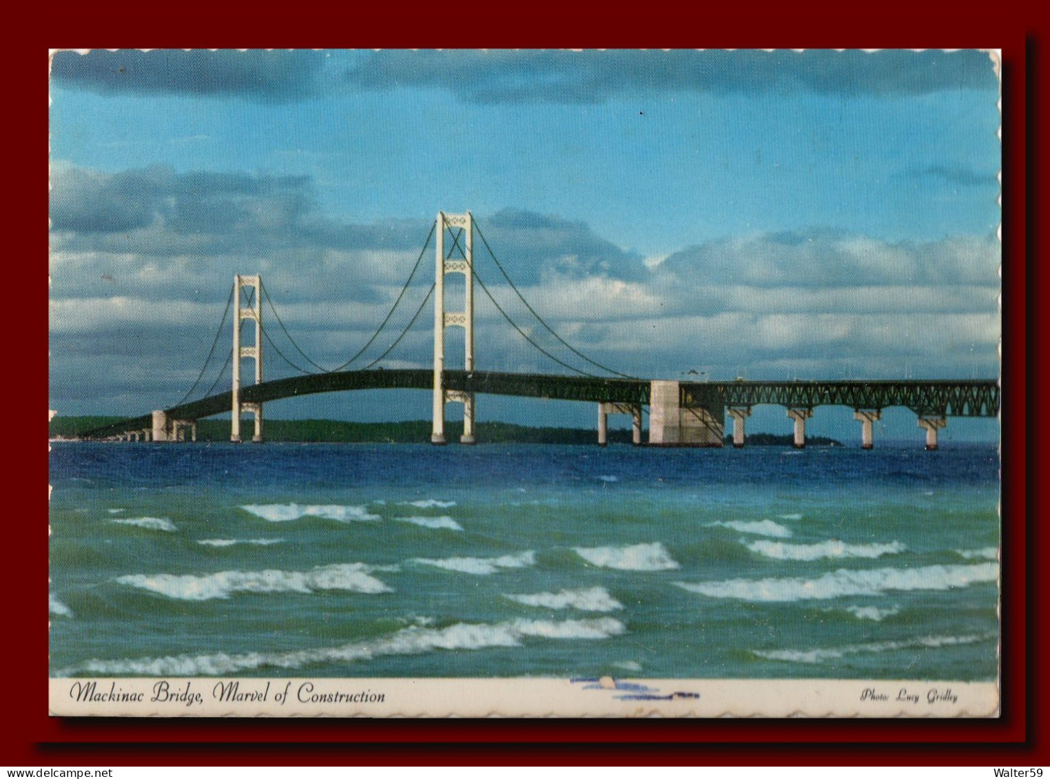 1976 Canada Postcard Mackinac Bridge Sent Stratford To Scotland 3scans - Histoire Postale