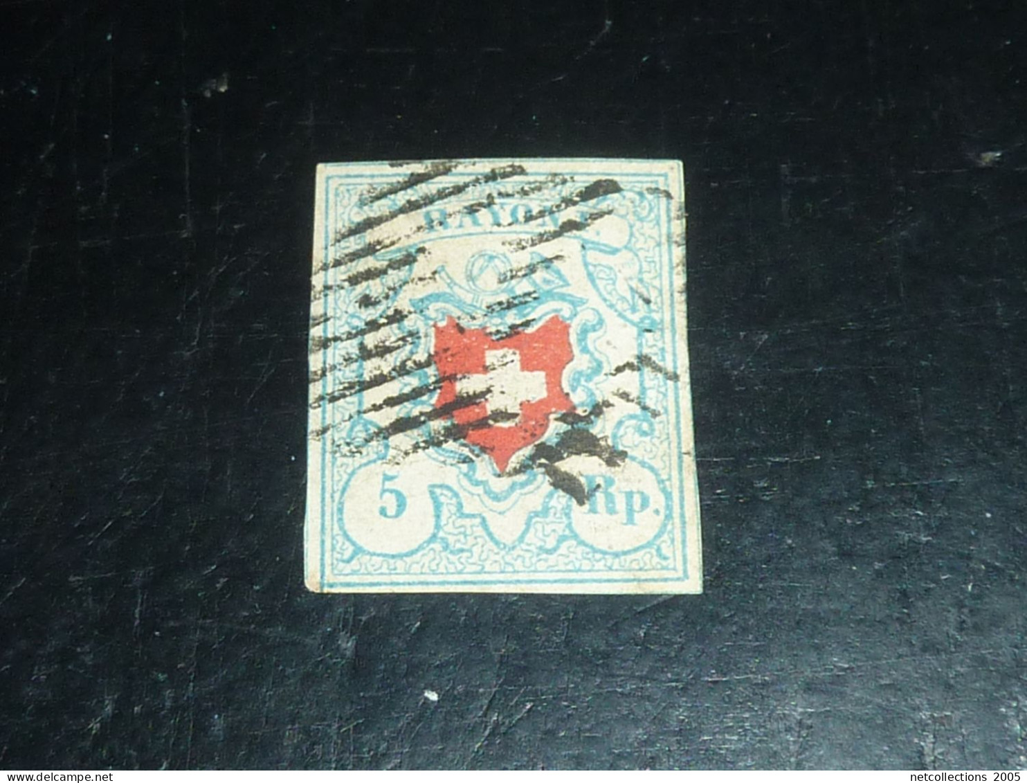 SUISSE POSTES FEDERALES 1850 N°14a - SIGNE CALVES - Oblitéré (CV) - 1843-1852 Federal & Cantonal Stamps