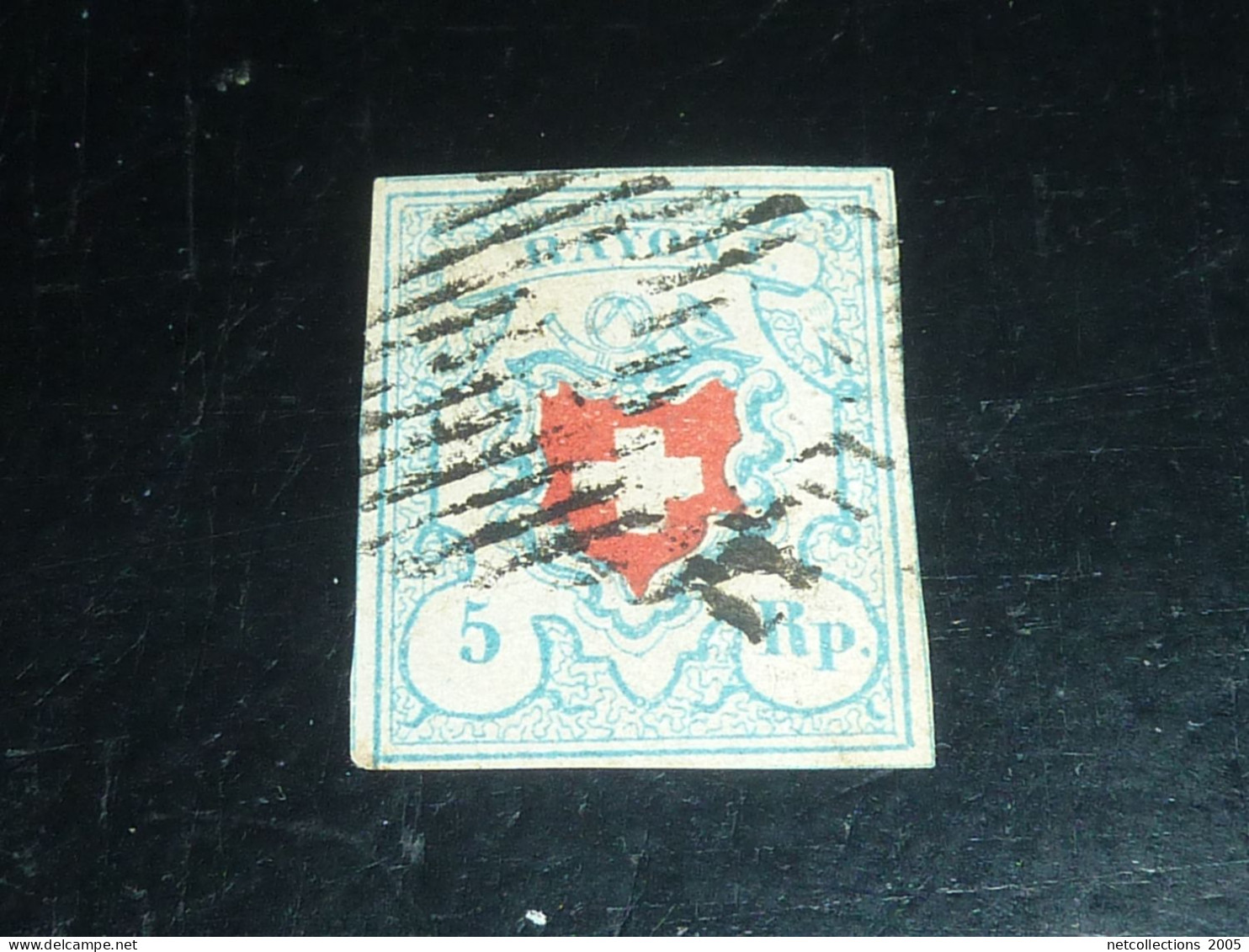 SUISSE POSTES FEDERALES 1850 N°14a - SIGNE CALVES - Oblitéré (CV) - 1843-1852 Federale & Kantonnale Postzegels
