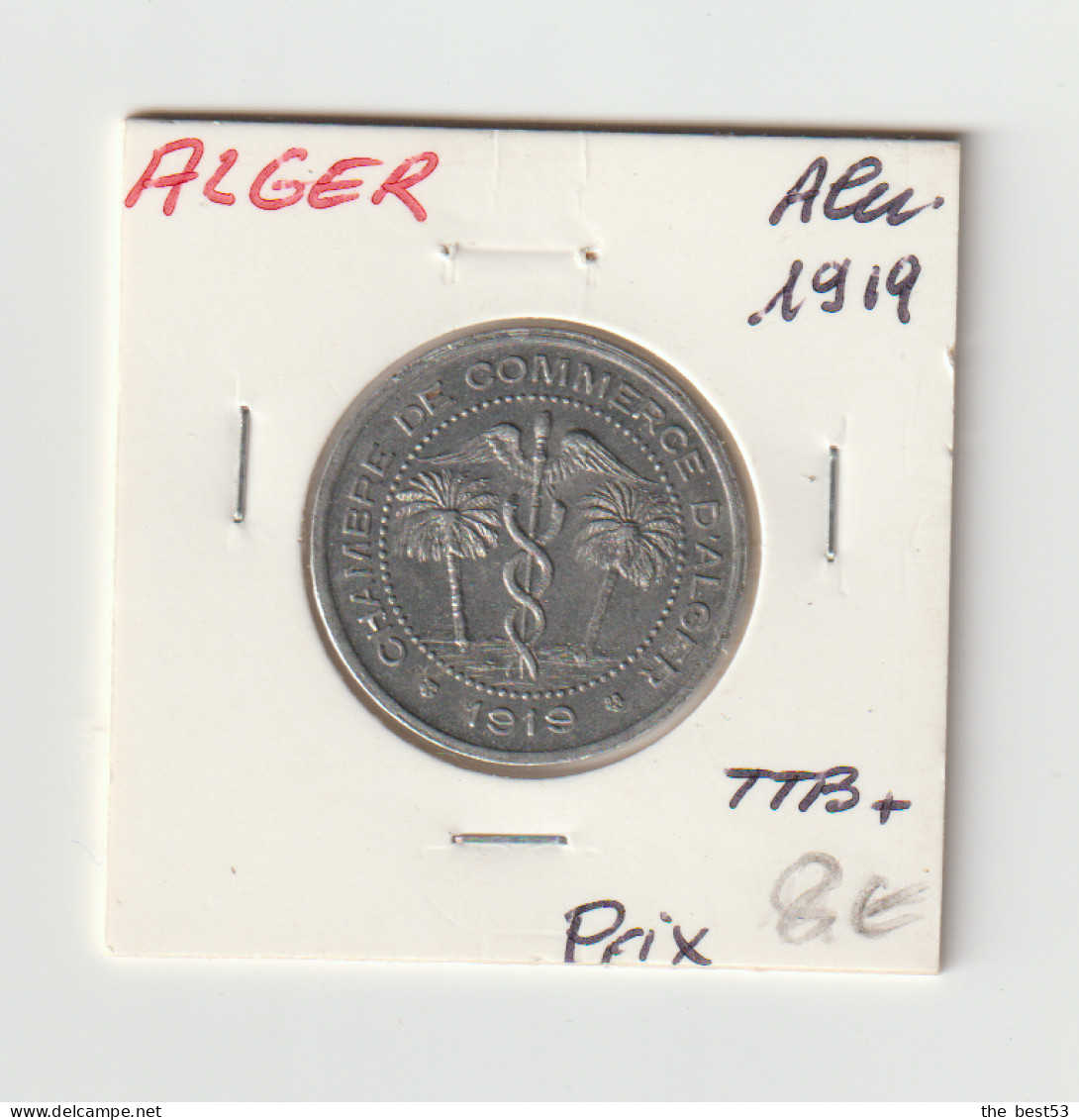 Algérie  Chambre De Commerce D' Alger  -  5 Centimes Alu  -  1919  -  TTB+ - Algérie