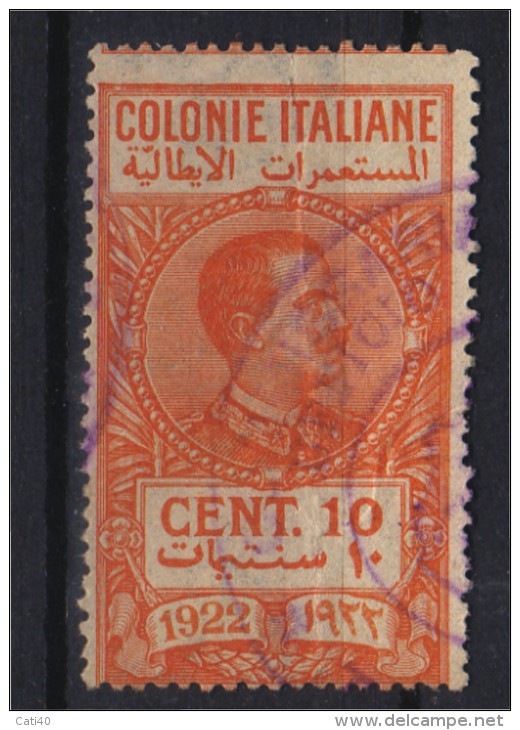 MARCA DA BOLLO/REVENUE- COLONIE ITALIANE  BILINGUE 1922  CENT.10 - Amtliche Ausgaben