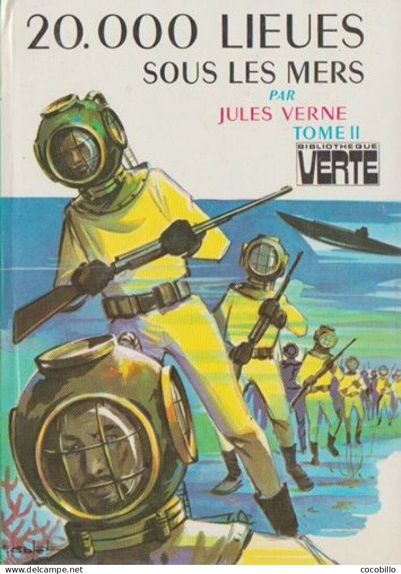 20.000 Lieues Sous Les Mers - Tome 2 - De Jules Verne -  Bibliothèque Verte  - 1976 - Bibliothèque Verte