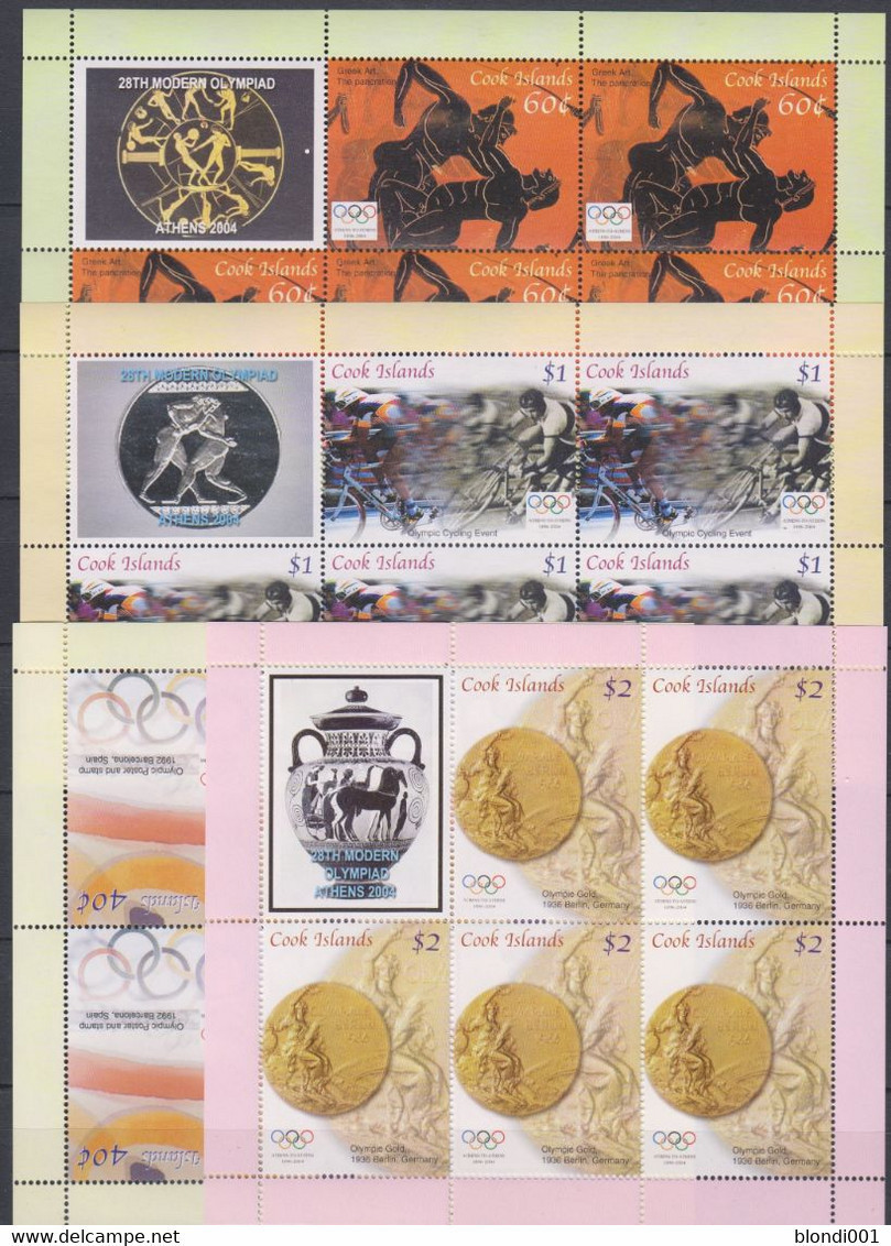 Olympics 2004 - History - Cycling - COOK ISLANDS - 4 Sheets MNH - Zomer 2004: Athene