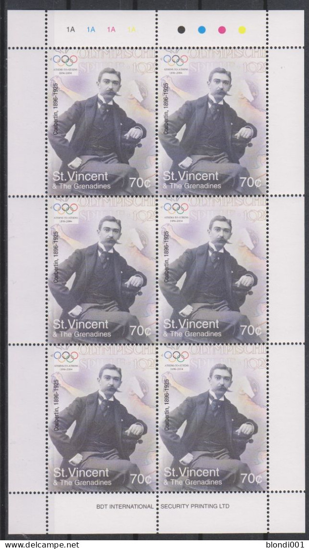 Olympics 2004 - History - ST. VINCENT - Sheet MNH - Summer 2004: Athens