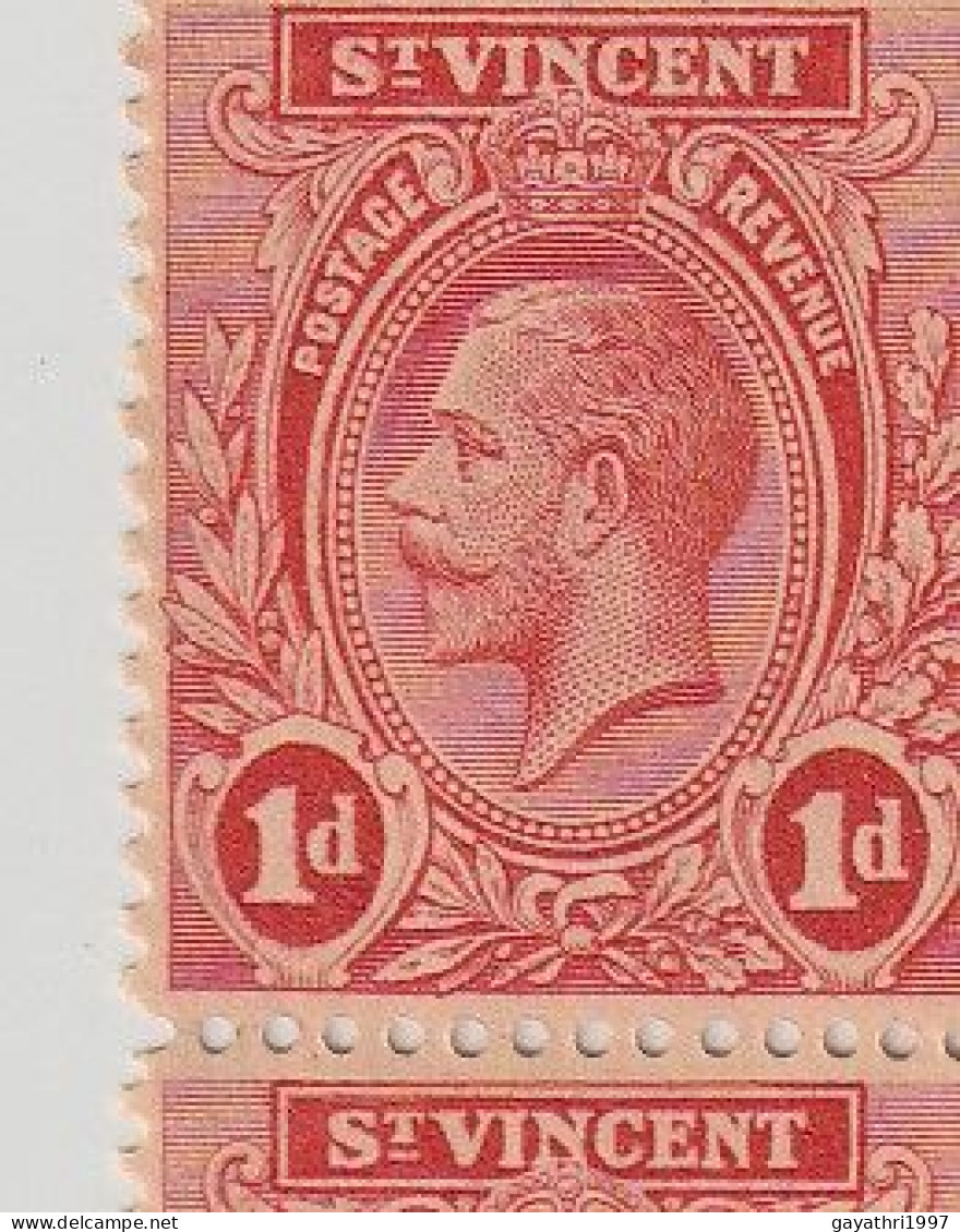 St. Vincent 1913 SG 109b ? Block of 20 stamps mint MNH ERROR many variety's Doctors Blade & color flaw mint