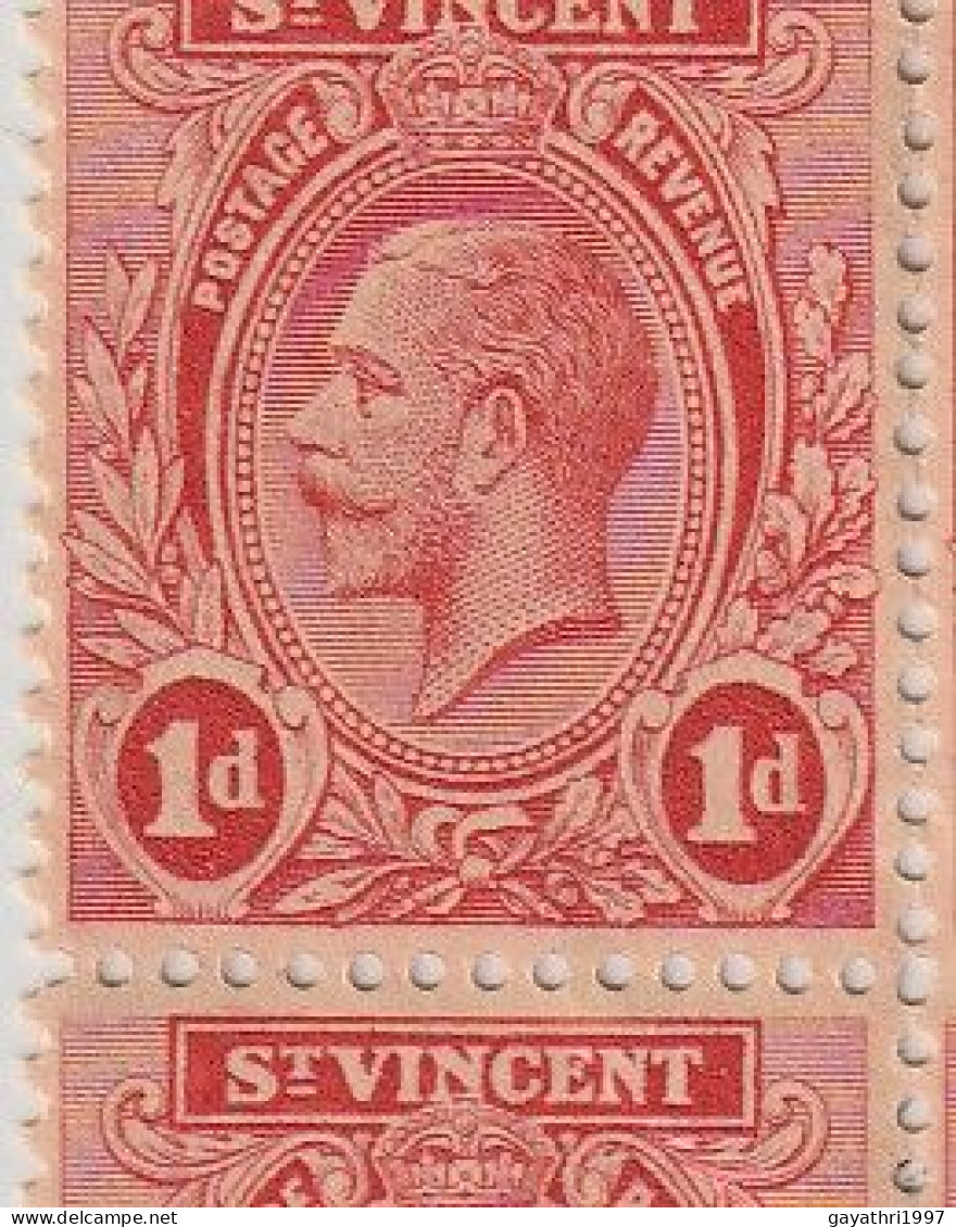 St. Vincent 1913 SG 109b ? Block of 20 stamps mint MNH ERROR many variety's Doctors Blade & color flaw mint