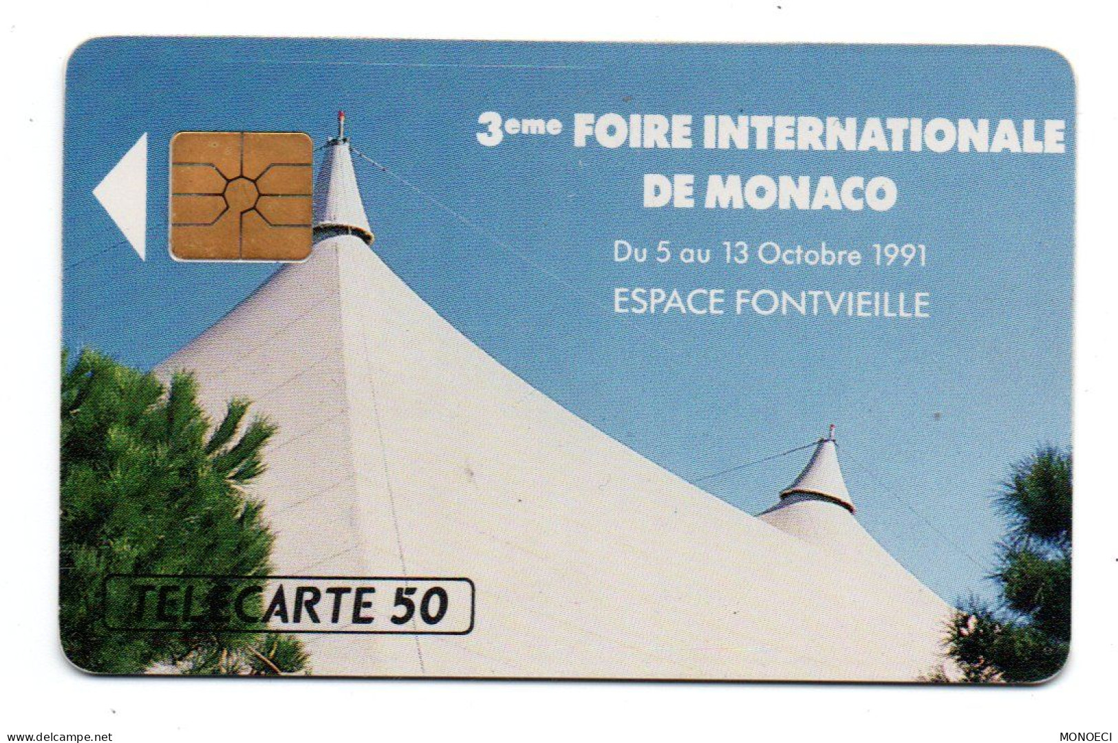 MONACO -- MONTE CARLO -- Monégasque -- Télécarte Phonecard - 50 Unités FICOMIAS 3ème Foire Internationale De Monaco 1991 - Monace