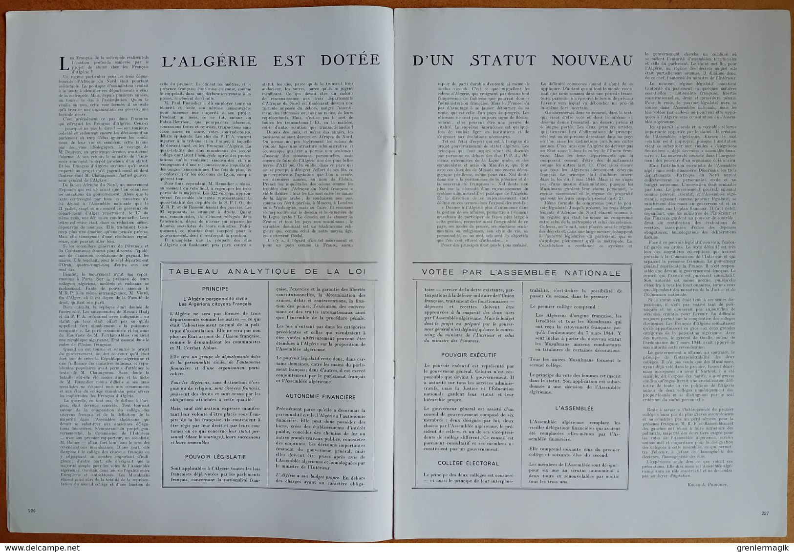 France Illustration 101 06/09/1947 Statut De L'Algérie/Inde Pakistan/Albi/De Gaulle/Bertsolaris Espelette/Cadix/Belgrade - Algemene Informatie