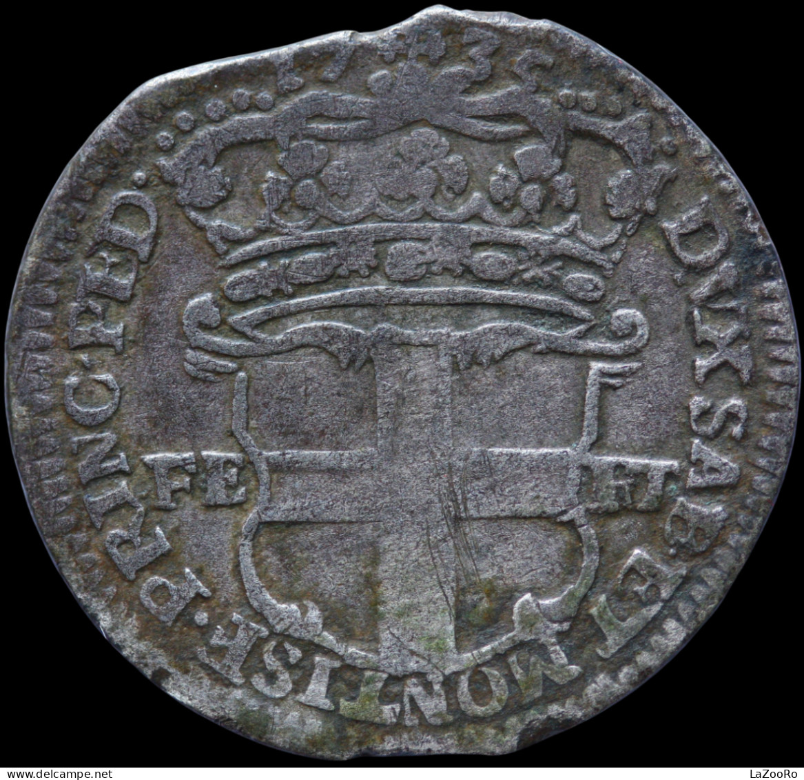 LaZooRo: Italy SARDINIA 5 Soldi 1735 F / VF - Silver - Piemonte-Sardegna, Savoia Italiana