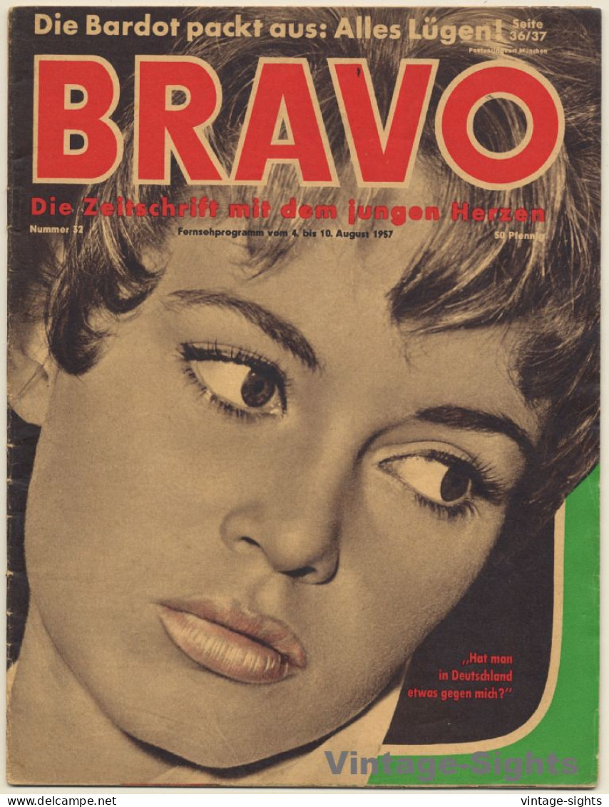 Bravo N°32 - 1957: Brigitte Bardot (Rare Vintage Magazine) - Music