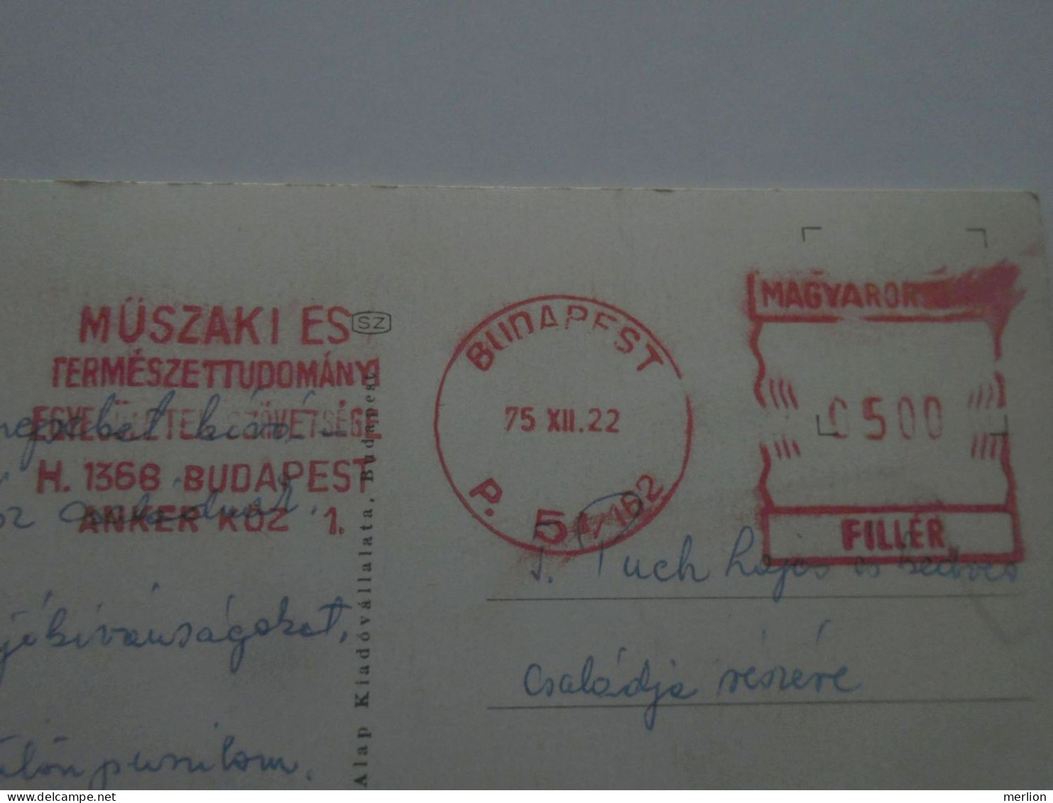 D200823 CPM AK 3d Postcard -Express 1975-EMA Red Meter  Freistempel Műszaki és TT Egy. Szöv.  Budapest - Siófok Puch - Machine Labels [ATM]