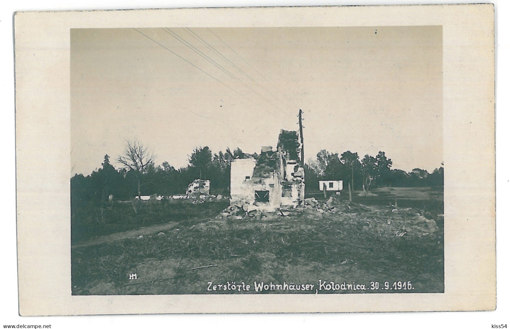 UK 34 - 13847 VOLINIA-KOLODNICA, Destroyed House - Old Postcard, Real PHOTO - Unused - 1916 - Ukraine