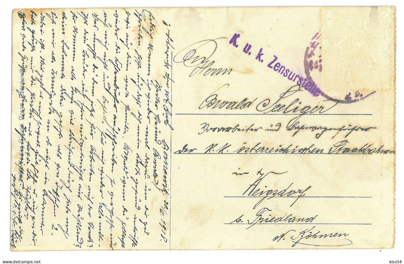UK 34 - 16196 CZERNOWITZ, Bukowina, Shiller Theatre, Ukraine - Old Postcard, CENSOR - Used - 1918 - Ukraine