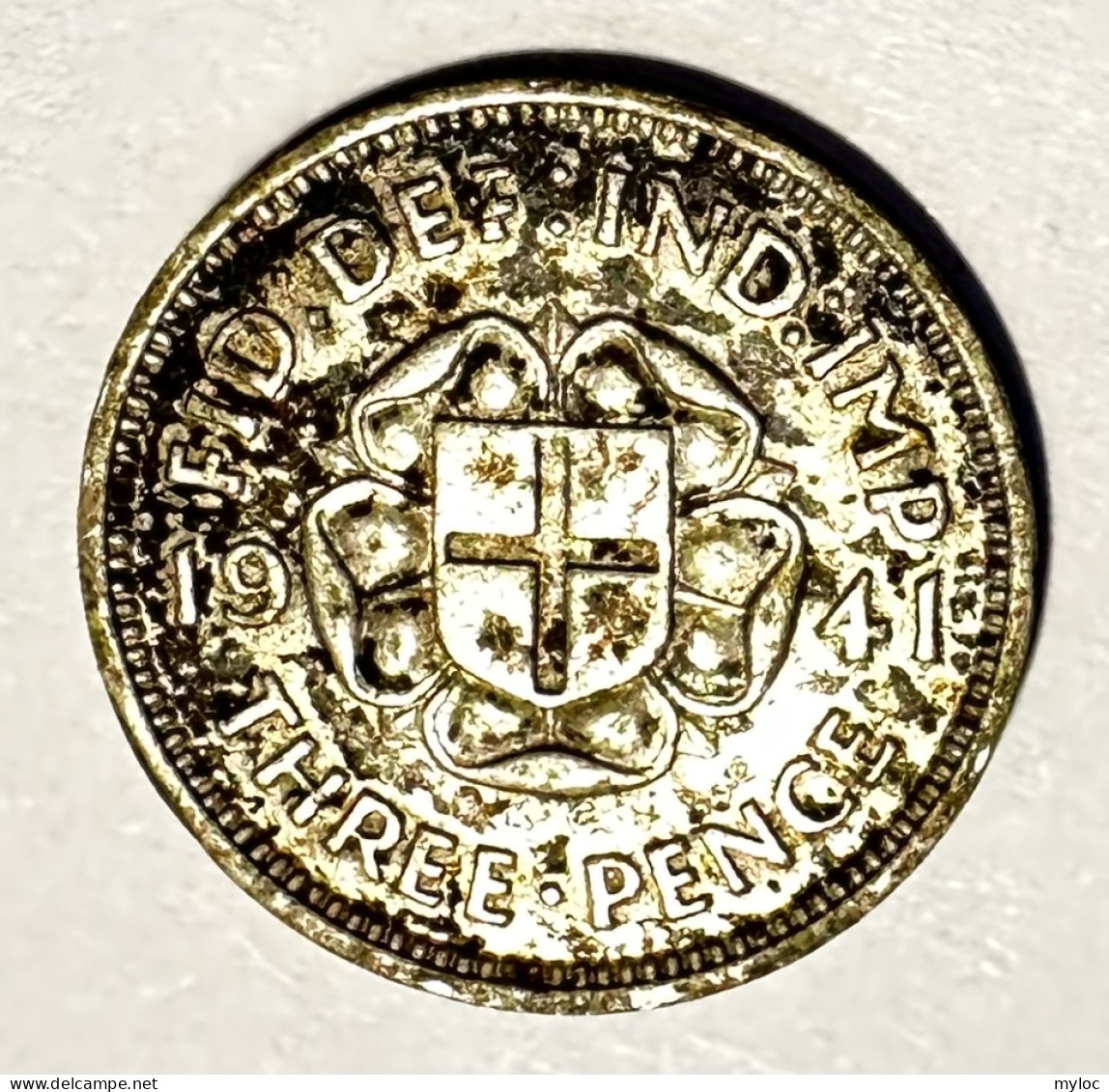 Pièce De Monnaie  Grand Bretagne. UK. 3 Pence. 1941. Argent. Non Nettoyé - F. 3 Pence