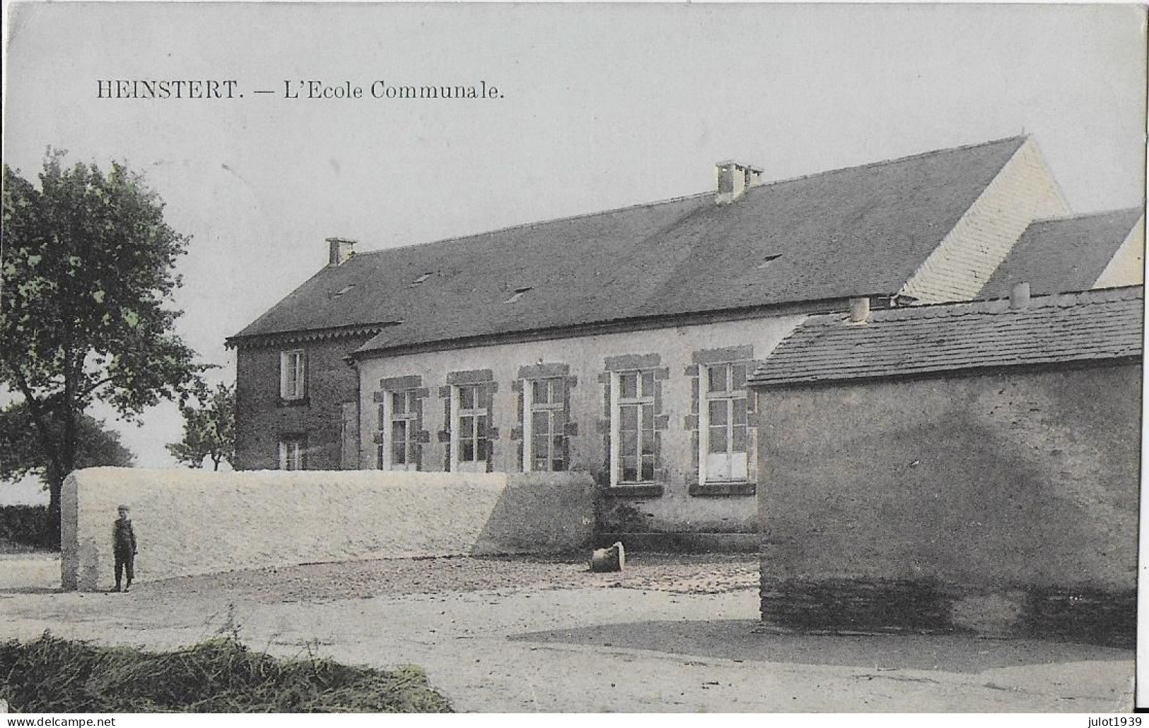 Julot1939 ... HEINSTERT . ATTERT ..-- ECOLE COMMUNALE En Couleur . 1909 Vers PARIS . Envoi De J. TOSQUIN . - Attert