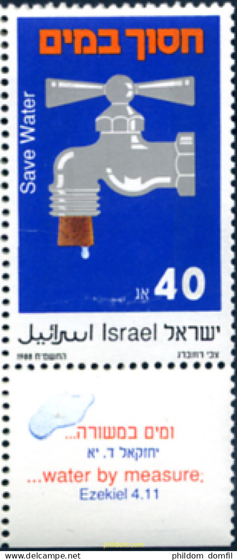 328370 MNH ISRAEL 1988 PROPAGANDA A FAVOR DE LA ECONOMIA DEL AGUA - Neufs (sans Tabs)