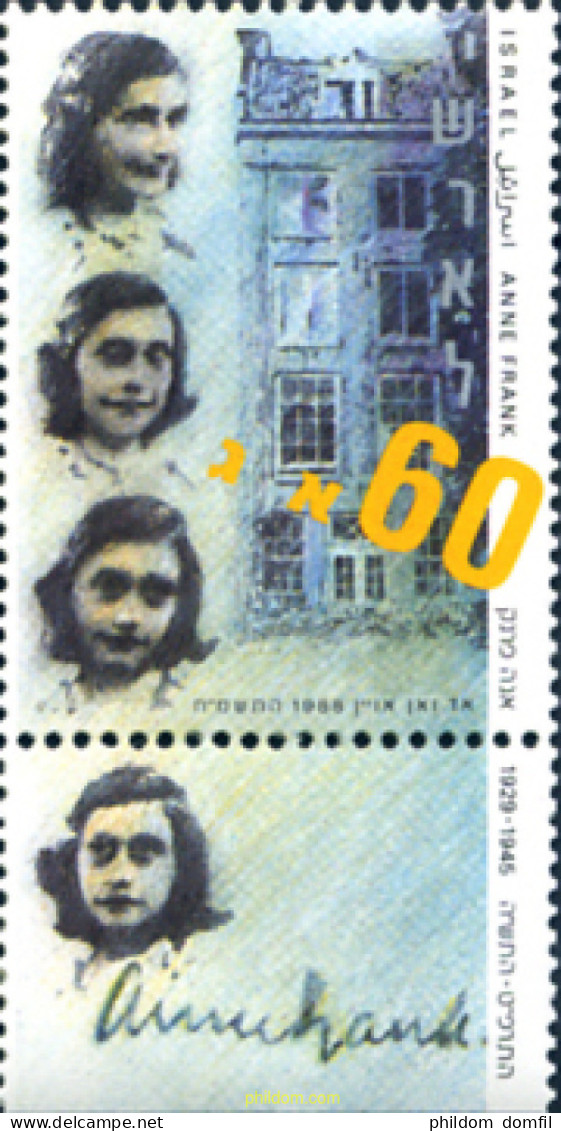 129624 MNH ISRAEL 1988 HOMENAJE A ANNE FRANK - Unused Stamps (without Tabs)