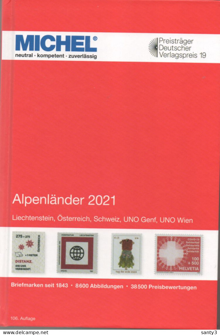 Michel Catalogus Alpenlanden 2021 In Perfecte Staat (Liechtenstein, Oostenrijk, Zwitserland, Uno -  Nieuwstaat 52 Euro) - Schweiz