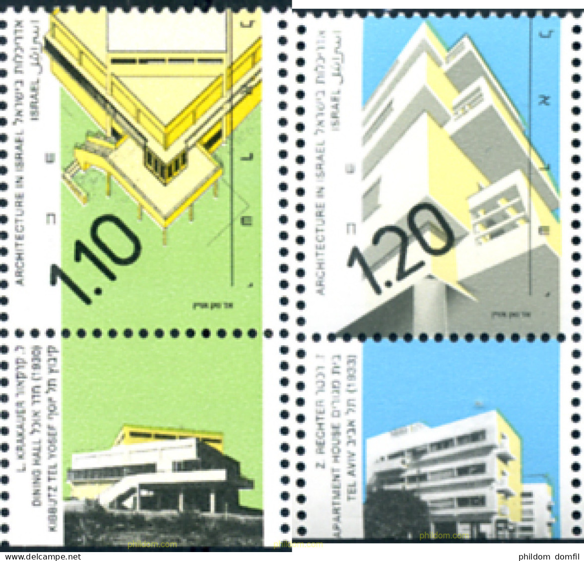 328414 MNH ISRAEL 1990 ARQUITECTURA EN ISRAEL - Ongebruikt (zonder Tabs)