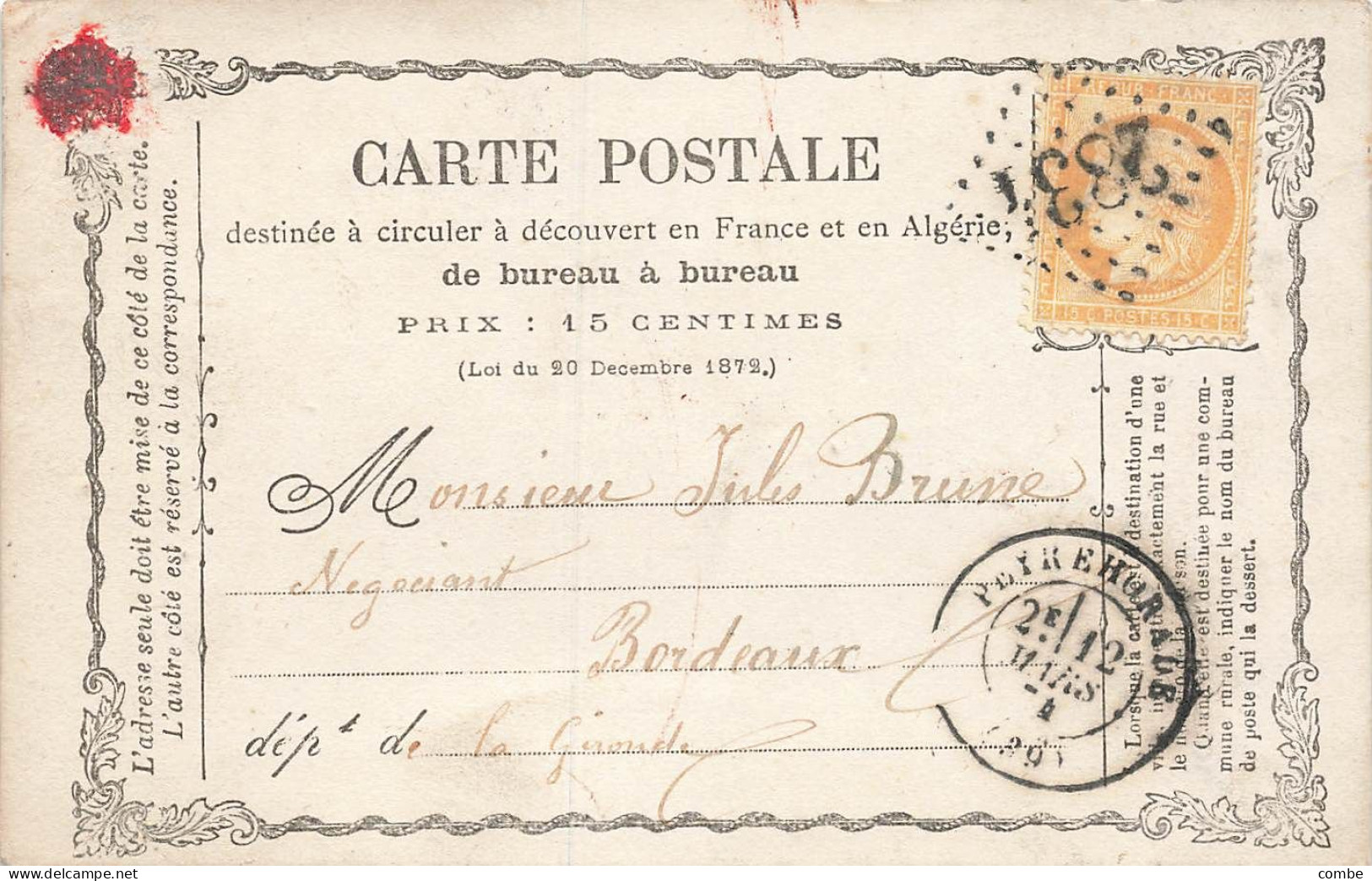 CARTE PRECURSEUR N° 8. ROCAILLE. PEYEHORADE LANDES. GC 2834 - Vorläufer