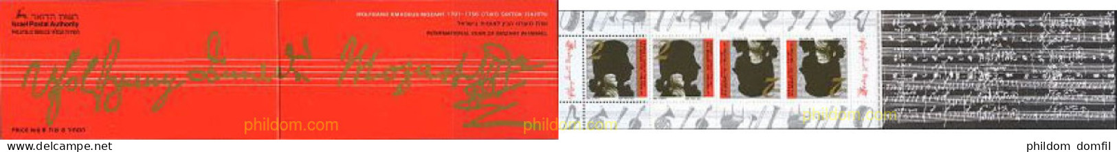 129734 MNH ISRAEL 1991 BICENTENARIO DE LA MUERTE DE W. A. MOZART - Unused Stamps (without Tabs)