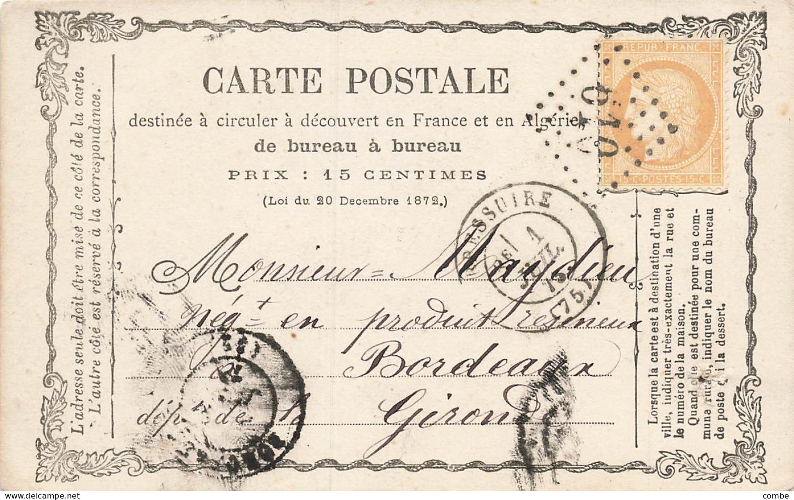 CARTE PRECURSEUR N° 8. ROCAILLE. BRESSUIRE 2 SEVRES. GC 610 - Precursor Cards