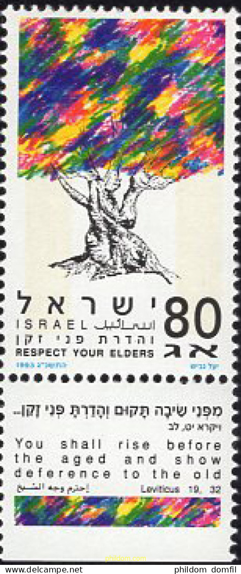 328506 MNH ISRAEL 1993 CAMPAÑA POR EL RESPETO DE LAS PERSONAS MAYORES - Neufs (sans Tabs)