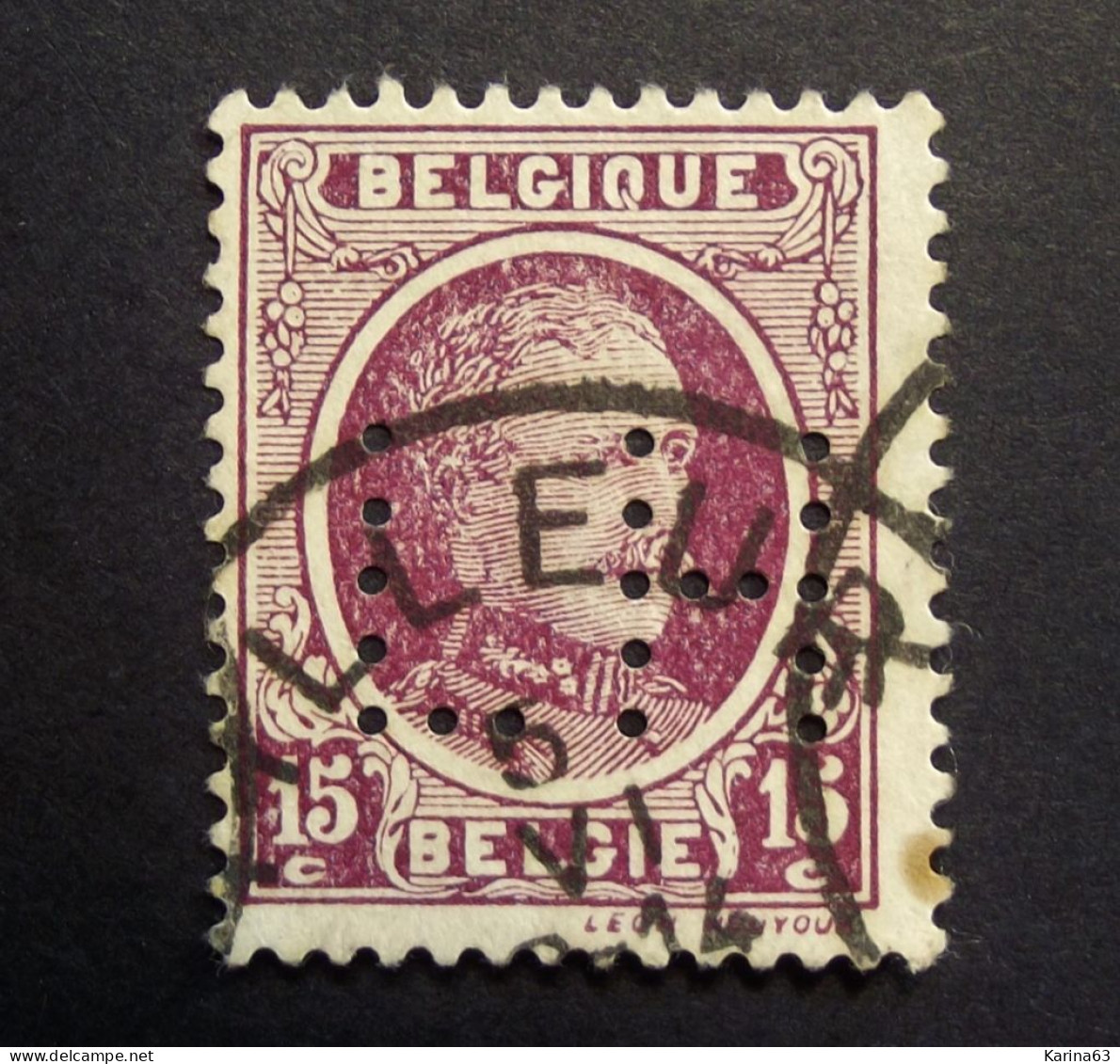België - Belgique - Perfin Perforé - L H  - S.A. Charbonnages De La Hay - 1916 -  Cancelled - 1909-34