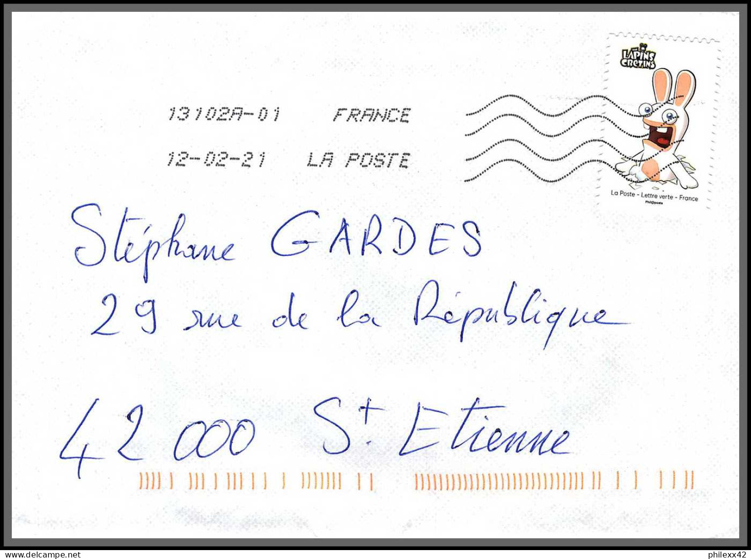 95871 - lot de 16 courriers lettres enveloppes de l'année 2021 divers affranchissements en EUROS