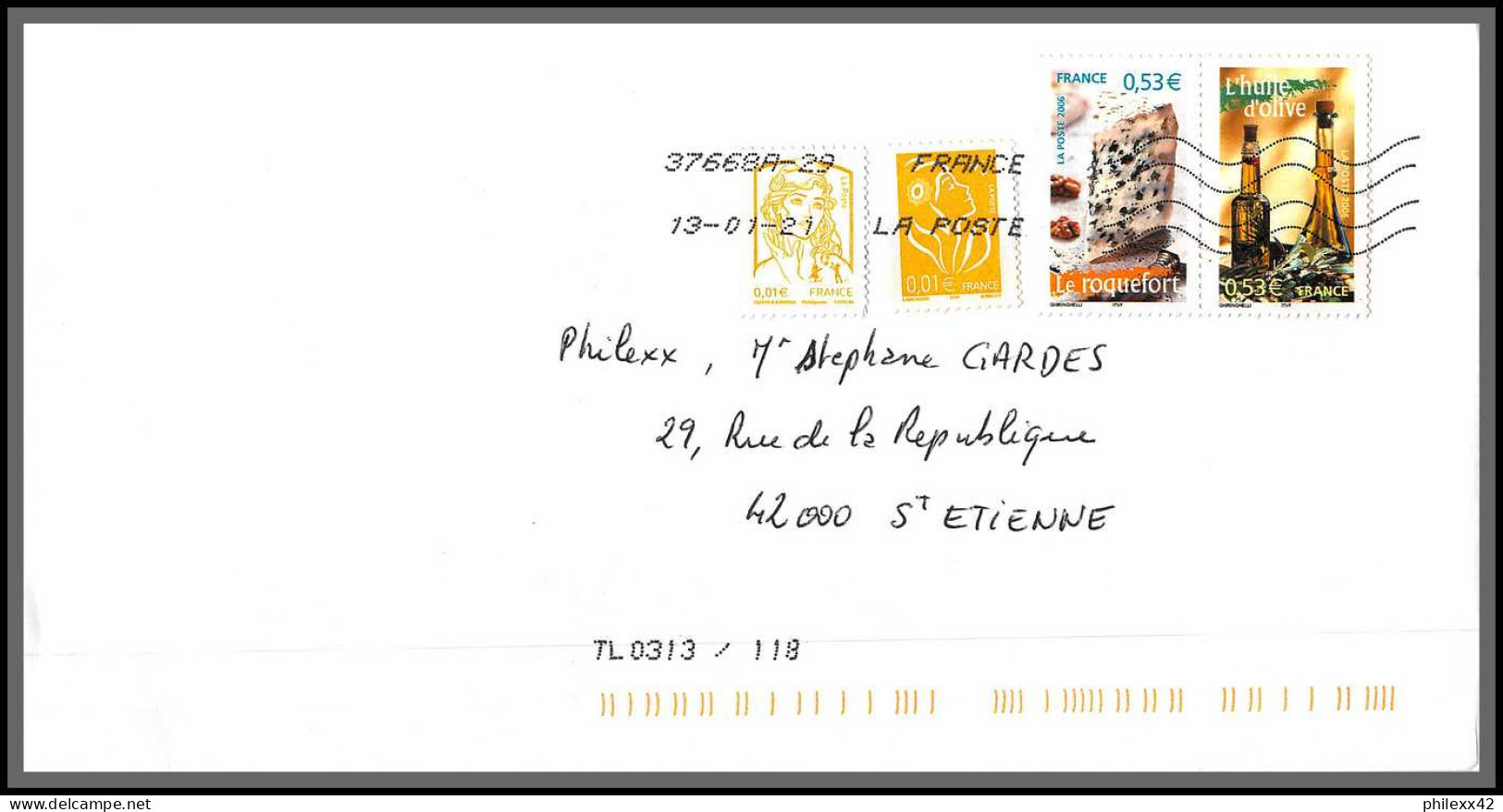 95873 - Lot De 16 Courriers Lettres Enveloppes De L'année 2021 Divers Affranchissements En EUROS - Briefe U. Dokumente