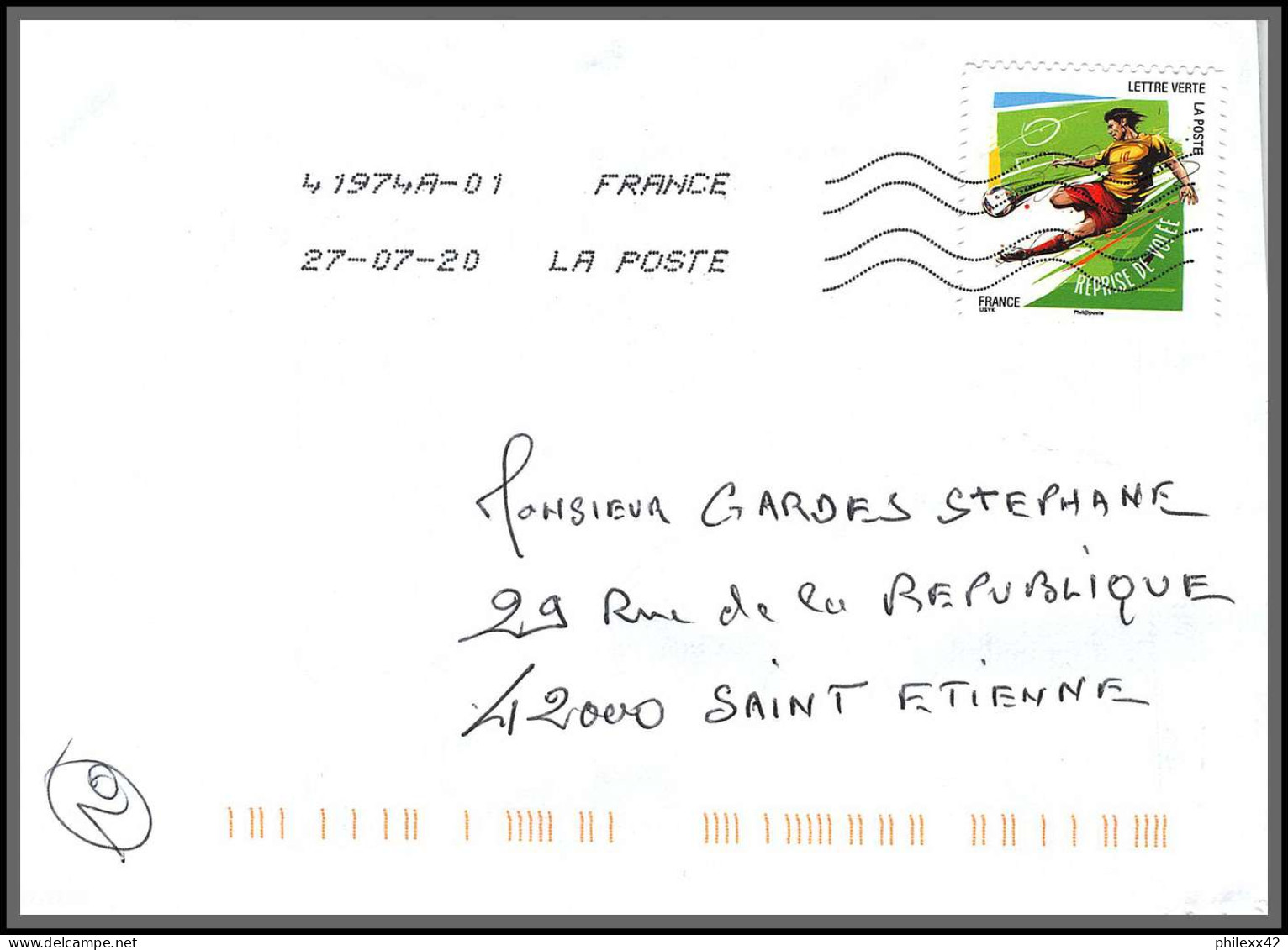 95877 - lot de 15 courriers lettres enveloppes de l'année 2020 divers affranchissements en EUROS