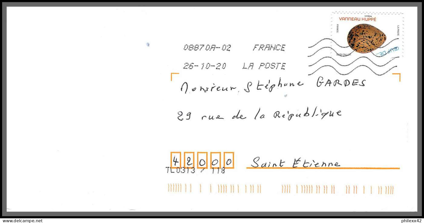 95886 - lot de 15 courriers lettres enveloppes de l'année 2020 divers affranchissements en EUROS