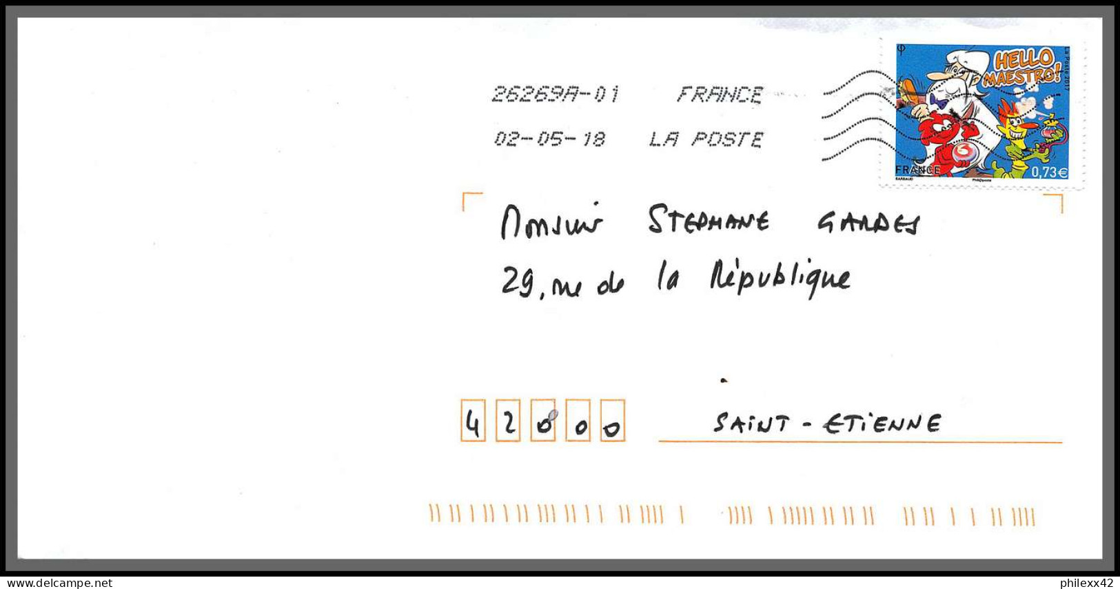 95892 - lot de 15 courriers lettres enveloppes de l'année 2018 divers affranchissements en EUROS