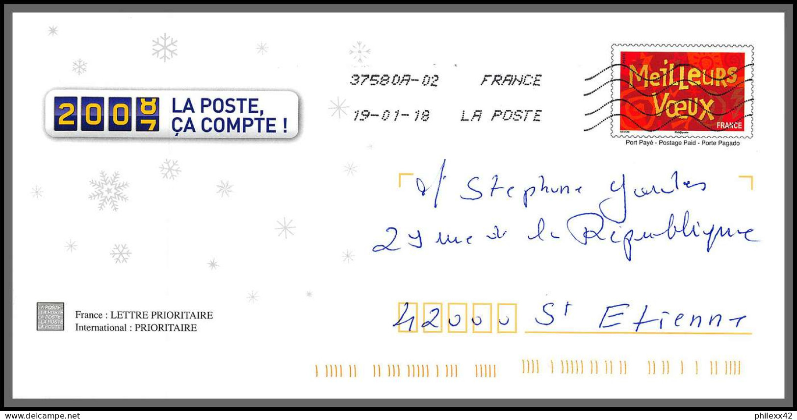 95893 - lot de 15 courriers lettres enveloppes de l'année 2018 divers affranchissements en EUROS