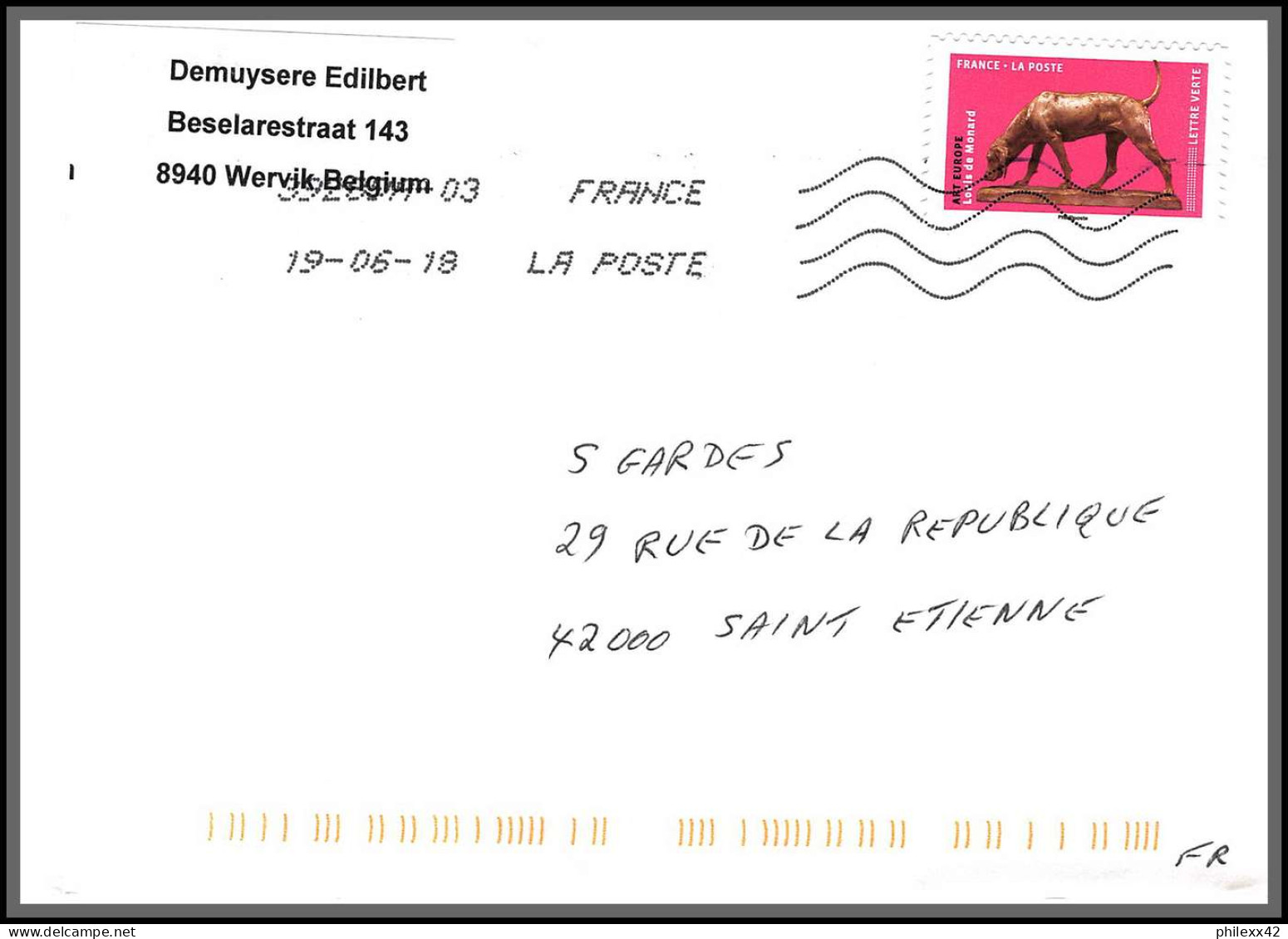 95904 - Lot De 15 Courriers Lettres Enveloppes De L'année 2018 Divers Affranchissements En EUROS - Briefe U. Dokumente