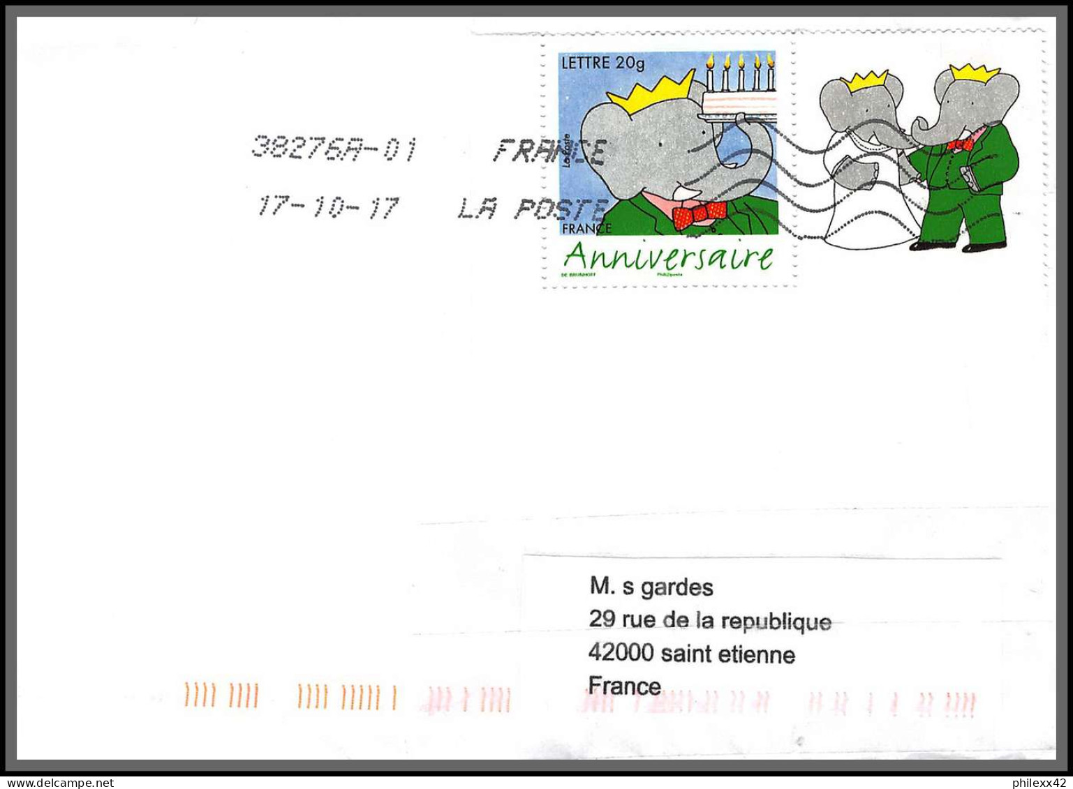 95916 - Lot De 15 Courriers Lettres Enveloppes De L'année 2017 Divers Affranchissements En EUROS - Storia Postale