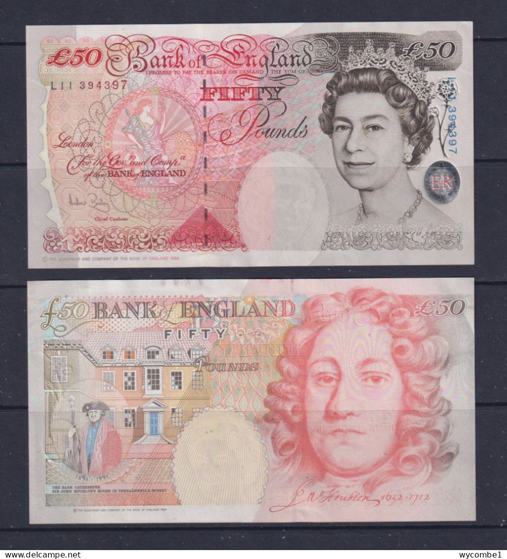 GREAT BRITAIN - 1994 Bank Of England 50 Pounds (Signed Andrew Bailey) UNC - 50 Pond