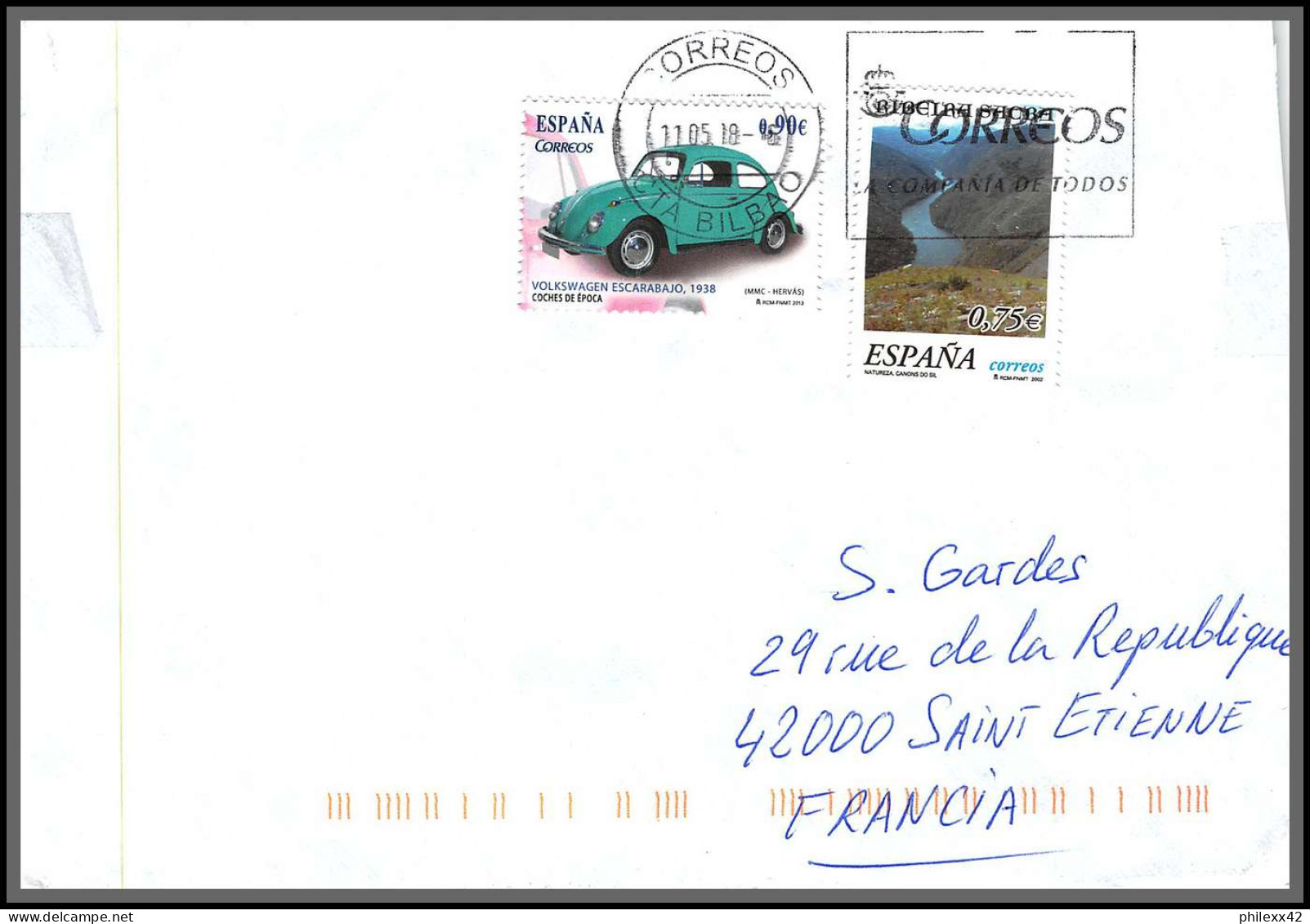 95948- lot de 24 lettres covers enveloppes de l'année 2000/2021 divers affranchissements espagne spain espana