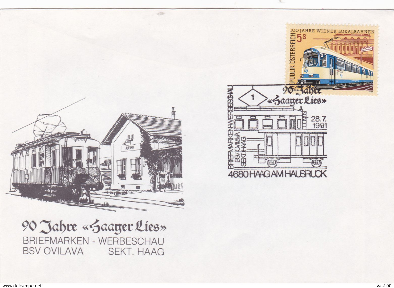 TRAMWAYS STAMPS  ON COVERS 1991  AUSTRIA - Tram