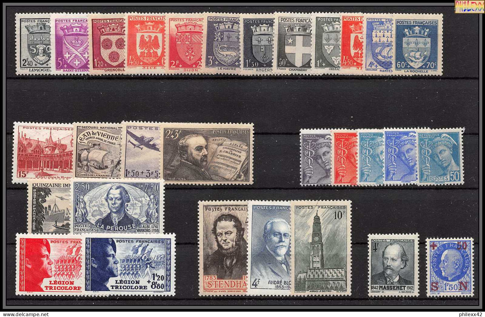 1942 Année Complète Neufs ** Cote 98 Euros PARFAIT état TTB - 1940-1949