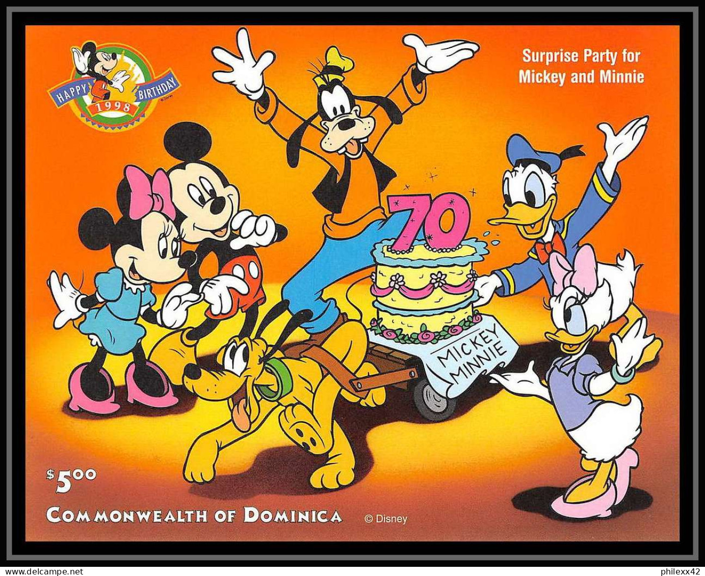 80067 Mi N°355 Dominique Dominica Mickey Minnie's 70th Anniversary 1998 Disney Neuf ** MNH - Dominique (1978-...)