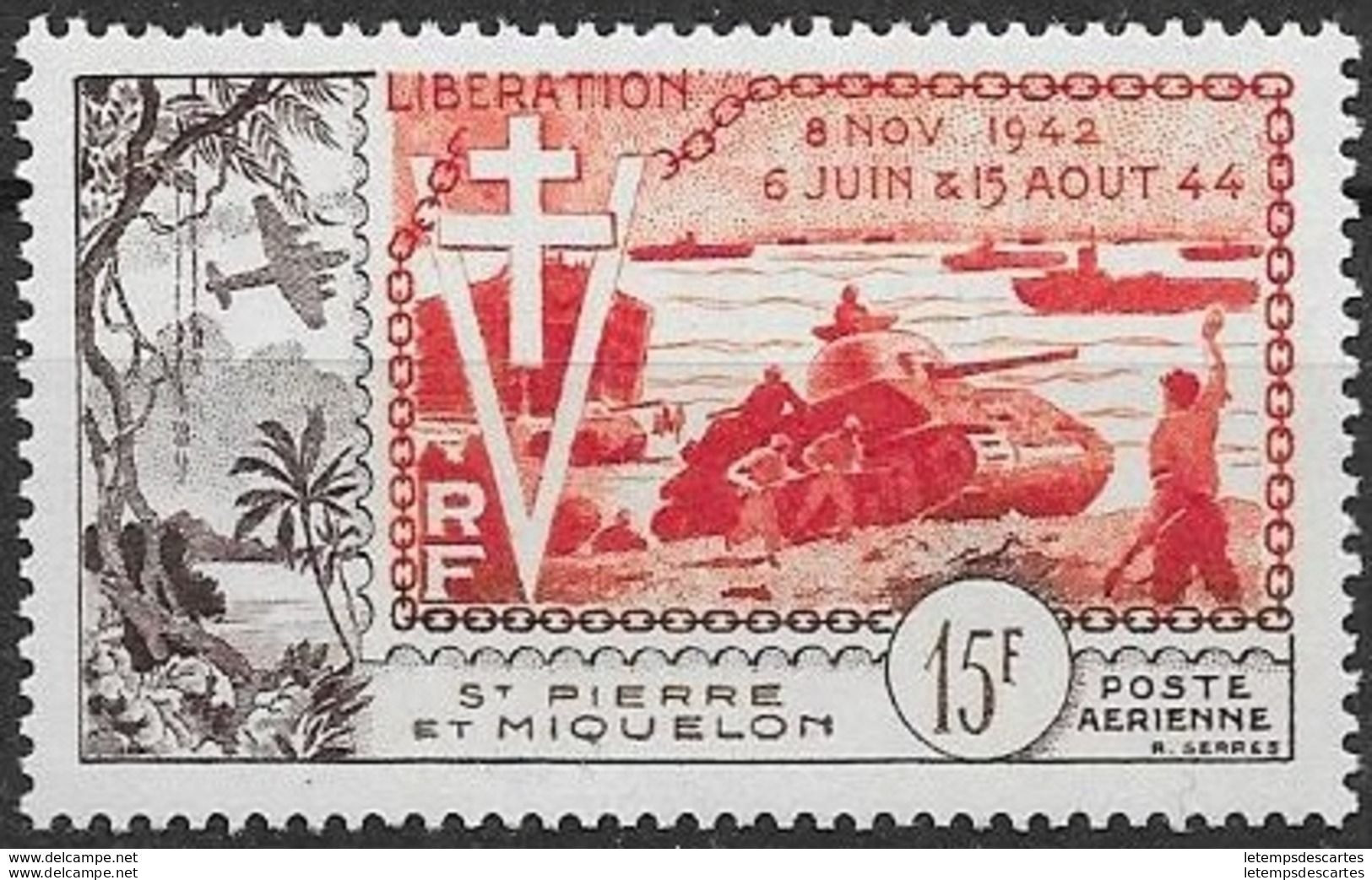 T 00667 - St Pierre Et Miquelon 1954 PA N° 22 Neuf Luxe , Côte 24.15 Euros - Unused Stamps