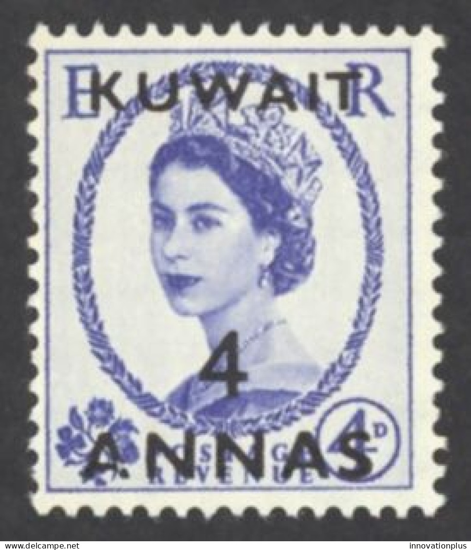 Kuwait Sc# 125 MH 1956 4a Surcharged Overprint - Kuwait