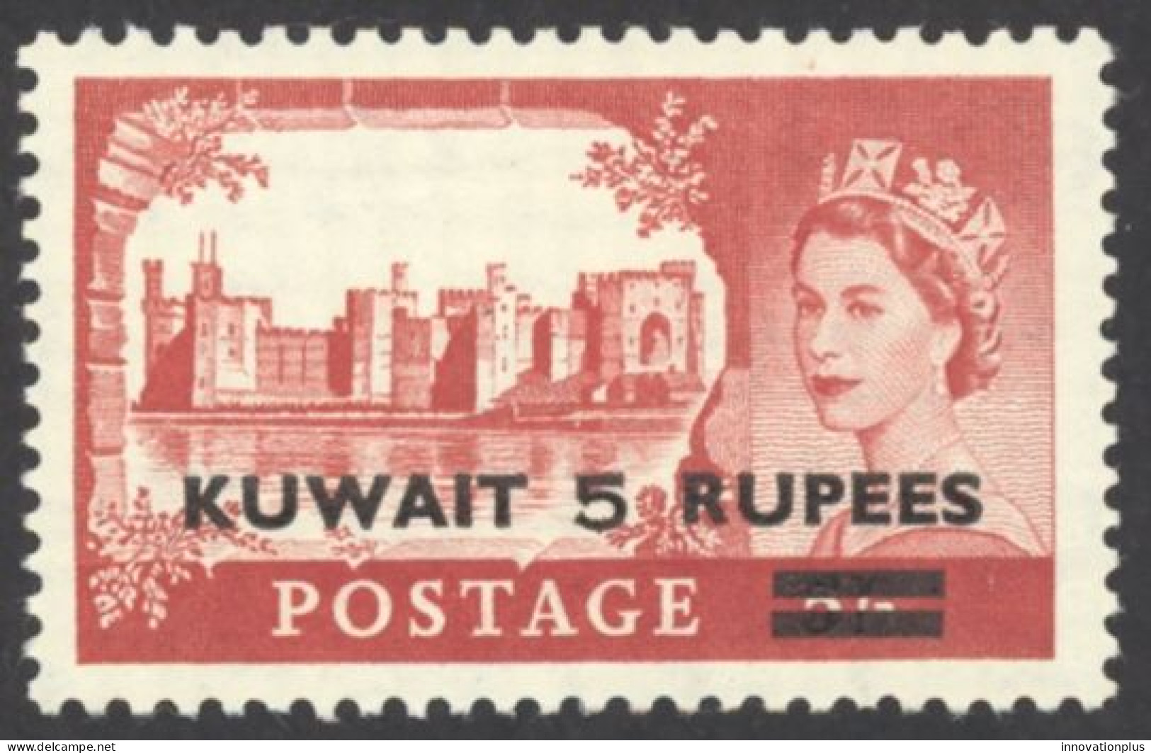 Kuwait Sc# 118 MH 1955 5r Surcharged Overprint - Kuwait