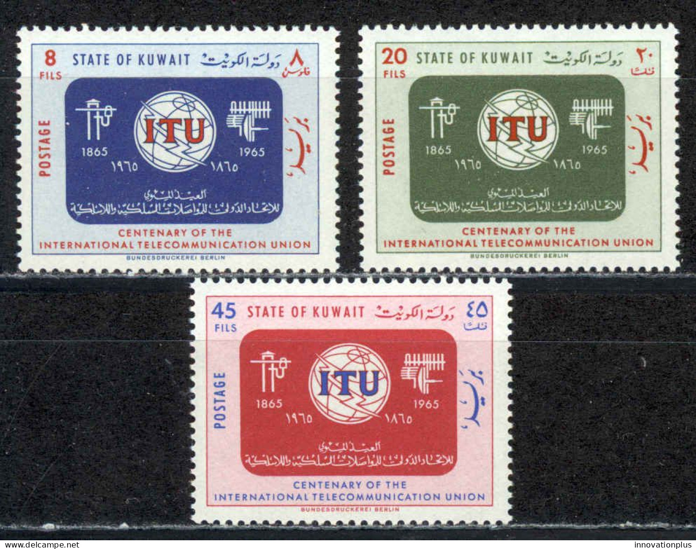 Kuwait Sc# 286-288 MNH 1965 ITU 100th - Kuwait