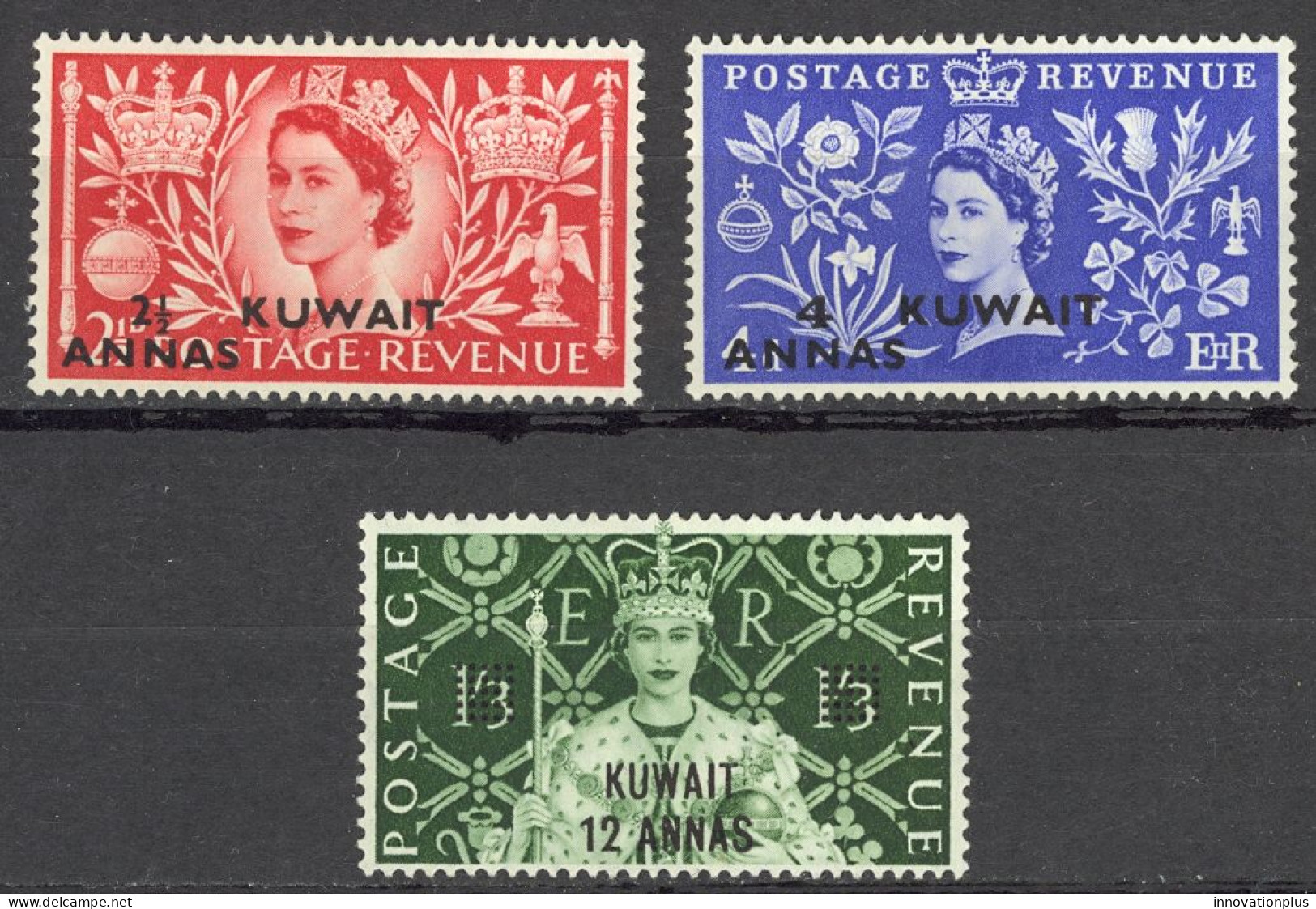 Kuwait Sc# 124-127 (Assorted) MH Lot/3 1956 Great Britian Stamps Overprinted - Kuwait