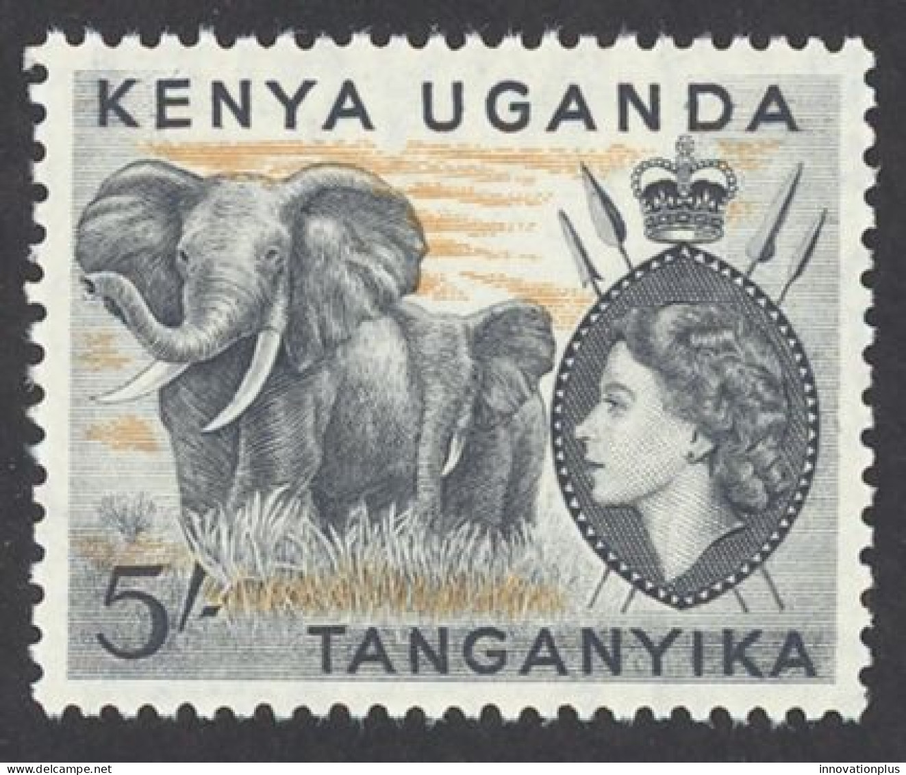 Kenya, Uganda, Tanzania Sc# 115 MNH 1954-1959 5sh Elephants - Kenya, Uganda & Tanzania
