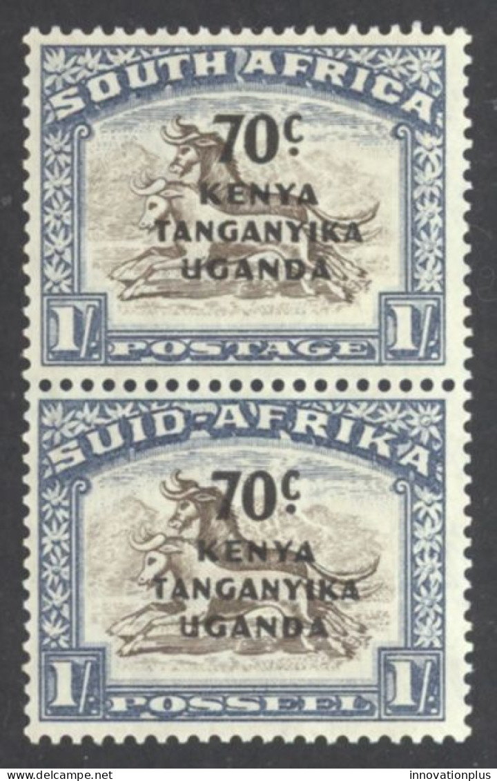 Kenya, Uganda, Tanzania Sc# 89 MH Vert Pair 1941-1942 5c-70c Overprint - Kenya, Oeganda & Tanzania